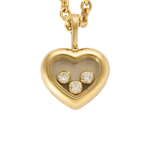 Chopard - Happy Diamonds Ikoner - Halskjede i gult gull med tre diamanter