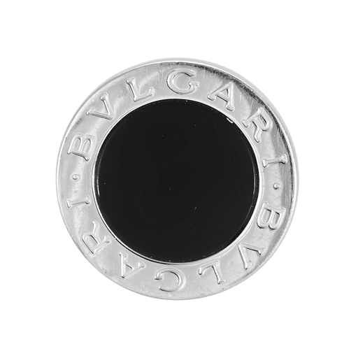 BULGARI - "Bulgari Bulgari" голям модел - Пръстен от бяло злато и оникс