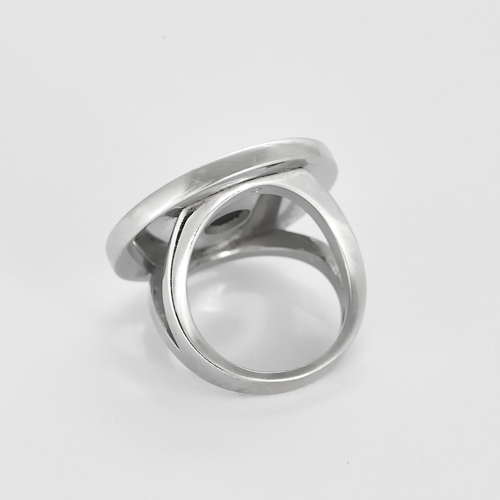 BULGARI - "Bulgari Bulgari" grande modello - Anello in oro bianco e onice