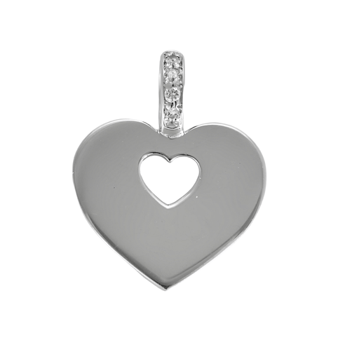 Poiray - "Secret Heart" - Pendant in white gold and diamonds