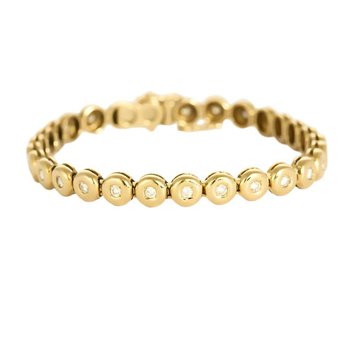 Armbånd i gult gull og diamanter