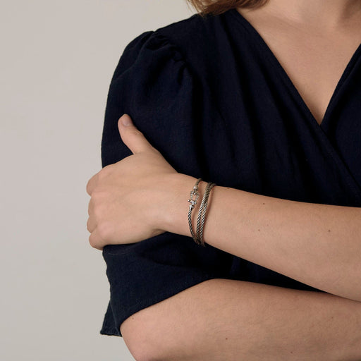 FRED - Force 10 - Triple wrap bracelet in white gold and diamonds