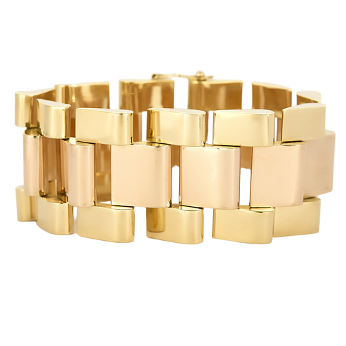 Tank 黄金沙金和玫瑰金手链