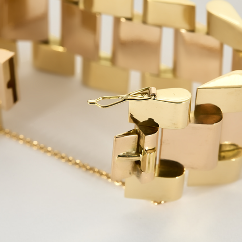 Tank 黄金沙金和玫瑰金手链