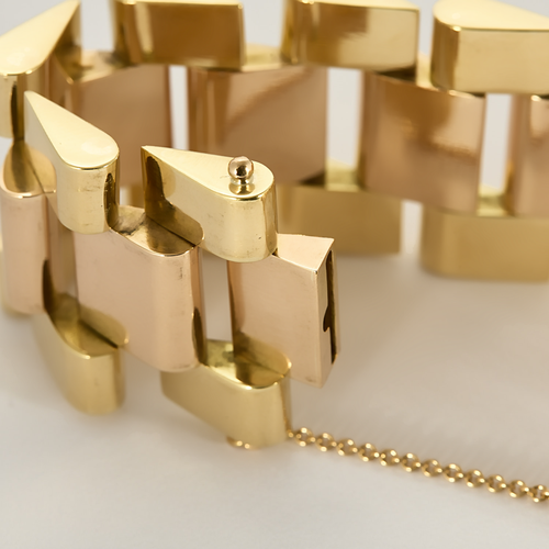 Tank 黄金沙金和玫瑰金手链