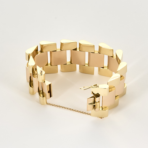 Tank 黄金沙金和玫瑰金手链