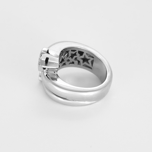 Bague en or blanc et diamants