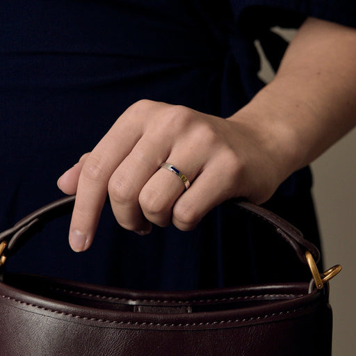 CHAUMET - Liens highlight - White gold and navy blue enamel ring