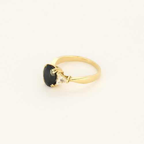Bague 50,5 Bague en or jaune saphir et diamants 58 Facettes DV26220-4