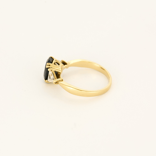 Bague 50,5 Bague en or jaune saphir et diamants 58 Facettes DV26220-4