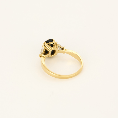 Bague 50,5 Bague en or jaune saphir et diamants 58 Facettes DV26220-4