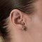 Paire de boutons d'oreilles or rose 14K émeraudes et diamants 58 Facettes DV27473-1