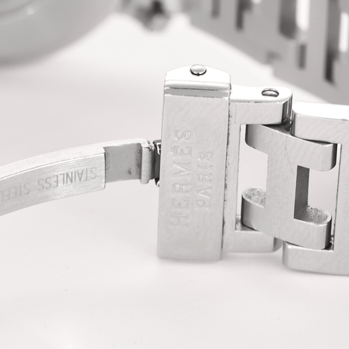 Montre Hermès - Clipper Chrono - Montre en acier à boitier rond et à mouvement quartz 58 Facettes DV11451-20