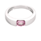 Bague en or gris et saphirs rose