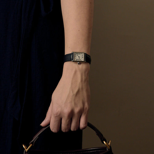 CARTIER - Tank - Zegarek stalowy z prostokątną kopertą i mechanizmem kwarcowym