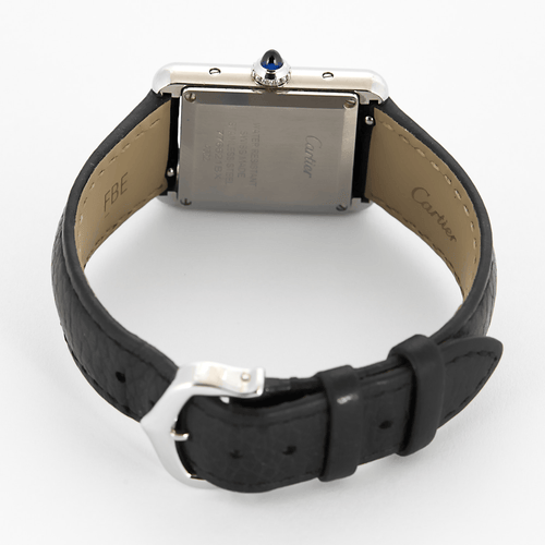 CARTIER - Tank - Zegarek stalowy z prostokątną kopertą i mechanizmem kwarcowym