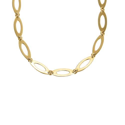 Charming yellow gold necklace with lozenge-shaped links