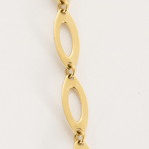 Charming yellow gold necklace with lozenge-shaped links