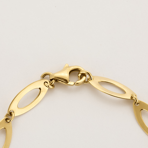 Charming yellow gold necklace with lozenge-shaped links