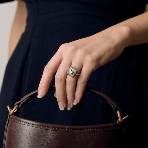 Beyaz altın yüzük, Platin ve elmaslar