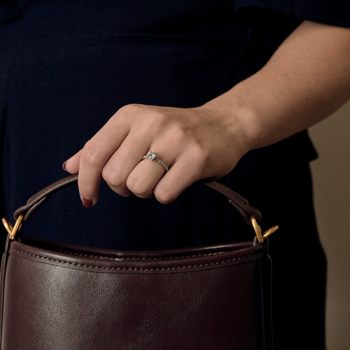 Ring Solitaire in witgoud en diamanten