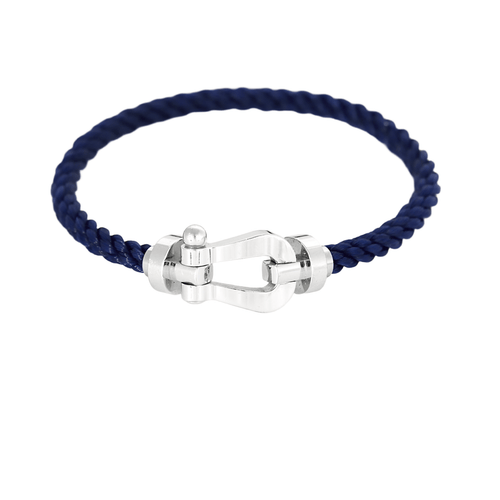 Bracelet FRED - FORCE 10 - Grand modèle - Bracelet en acier et manille en or blanc 58 Facettes DV27468-76