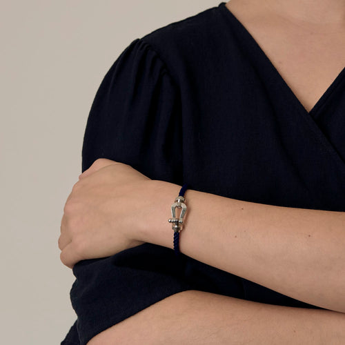 Bracelet FRED - FORCE 10 - Grand modèle - Bracelet en acier et manille en or blanc 58 Facettes DV27468-76