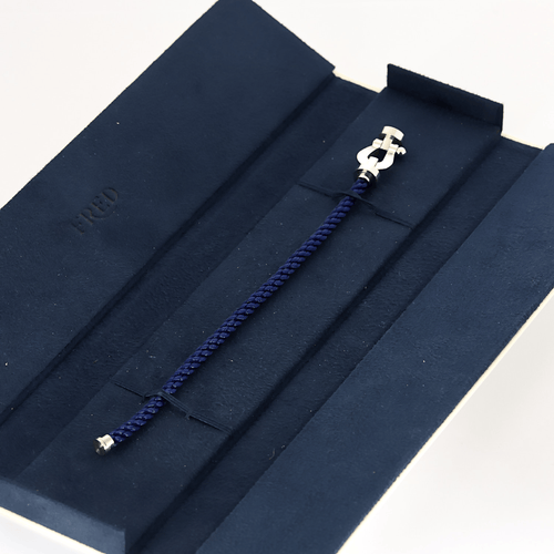 Bracelet FRED - FORCE 10 - Grand modèle - Bracelet en acier et manille en or blanc 58 Facettes DV27468-76