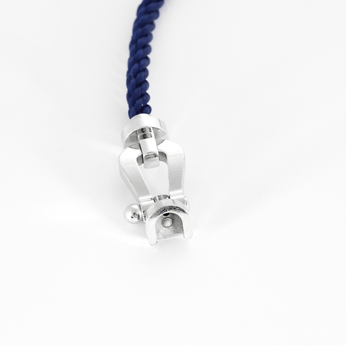 Bracelet FRED - FORCE 10 - Grand modèle - Bracelet en acier et manille en or blanc 58 Facettes DV27468-76