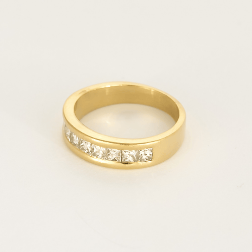 Jumătate Verighetă din aur galben și diamante