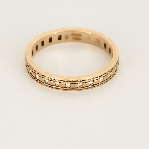 DIAMANI - Aliança em ouro rosa e pequenos diamantes