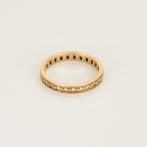 DIAMANI - Aliança em ouro rosa e pequenos diamantes