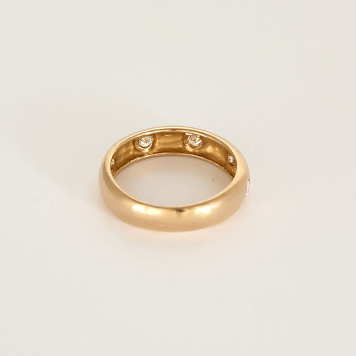 Bague jonc en or rose et diamants