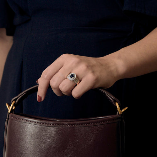 Bague 60 Bague en or jaune, saphir et diamants 58 Facettes DV0022-7-60-2