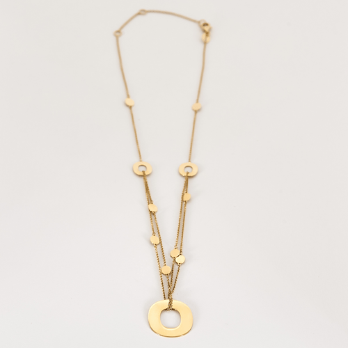 Modernistička ogrlica od žutog zlata sa otvorenim motivom