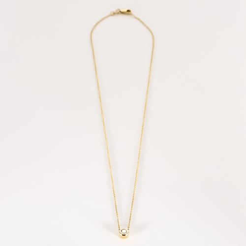 Collier Collier solitaire en or jaune et or gris, diamant 0.15 carat environ. 58 Facettes DV24577-3