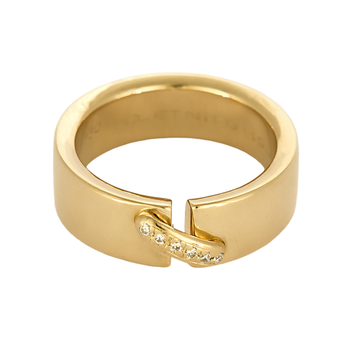 CHAUMET- Open Link Ring in yellow gold and diamonds