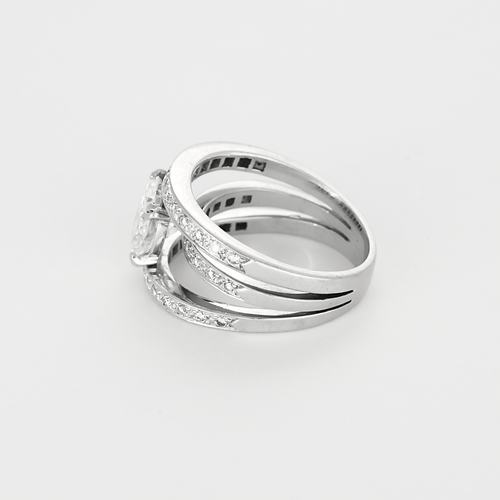 Bague 54 Importante Bague en or gris diamant taille ancienne 2.66 carats environ 58 Facettes DV25096-2-54-3