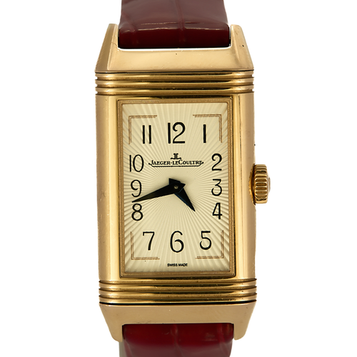 Jaeger Lecoultre - Reverso Duetto Moon - Pembe altın ve pırlantalı kadın kol saati