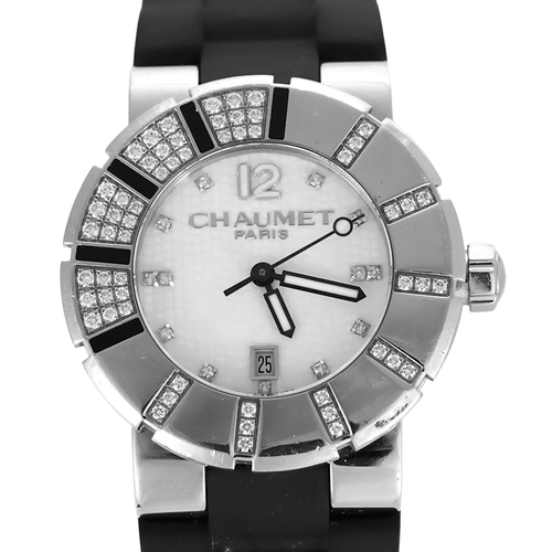 CHAUMET - Class one - 钢制和钻石腕表，圆形表壳，石英机芯