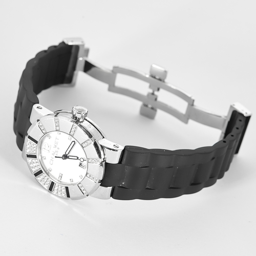 CHAUMET - Class one - Yuvarlak kasalı ve kuvars mekanizmalı çelik ve pırlantalı saat