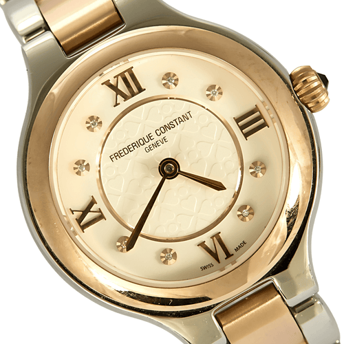 Frédérique Constant - Rose gold-plated steel watch bracelet with round case and quartz movement