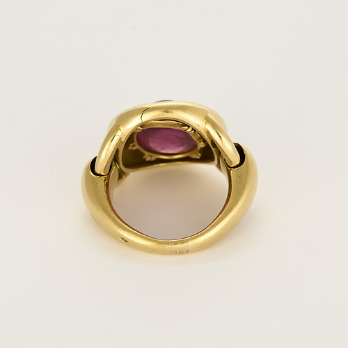 POIRAY - Indrani modelo grande - Anel semiarticulado em ouro amarelo e turmalina