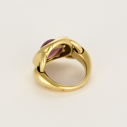 POIRAY - Indrani modelo grande - Anel semiarticulado em ouro amarelo e turmalina