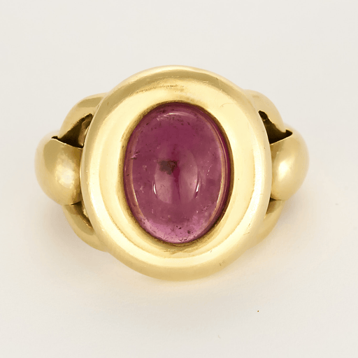 POIRAY - Indrani modelo grande - Anillo semiarticulado de oro amarillo y turmalina