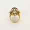Cocktailring aus Gelbgold, Aquamarin, Saphiren und Diamanten