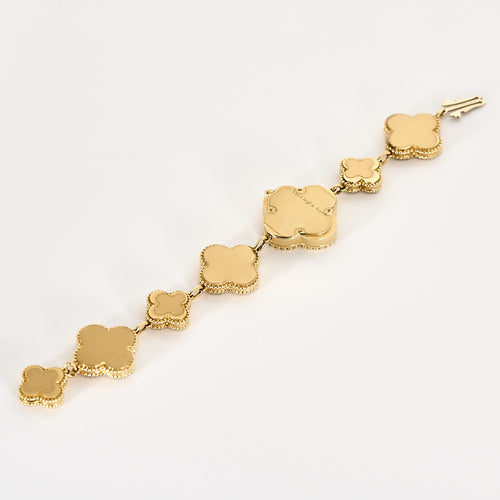 VAN CLEEF & ARPELS - Alhambra - Montre bracelet de dame en or jaune et onyx