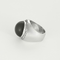 Ring Signet ring in white gold, quartz and diamonds