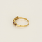 Half Wedding band in yellow gold, ruby and diamonds