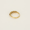Half Wedding band in yellow gold, ruby and diamonds